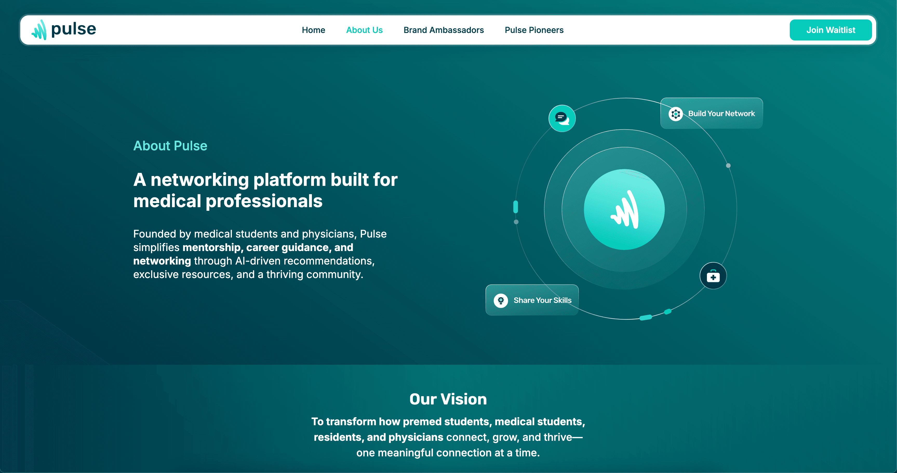 Pulse — Healthcare platform landing page screenshot 2