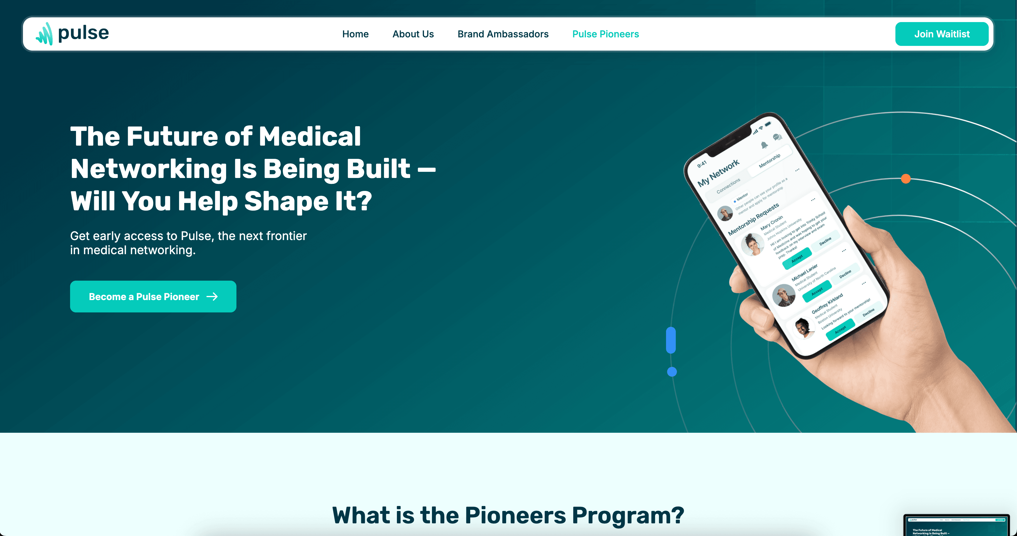 Pulse — Healthcare platform landing page screenshot 4