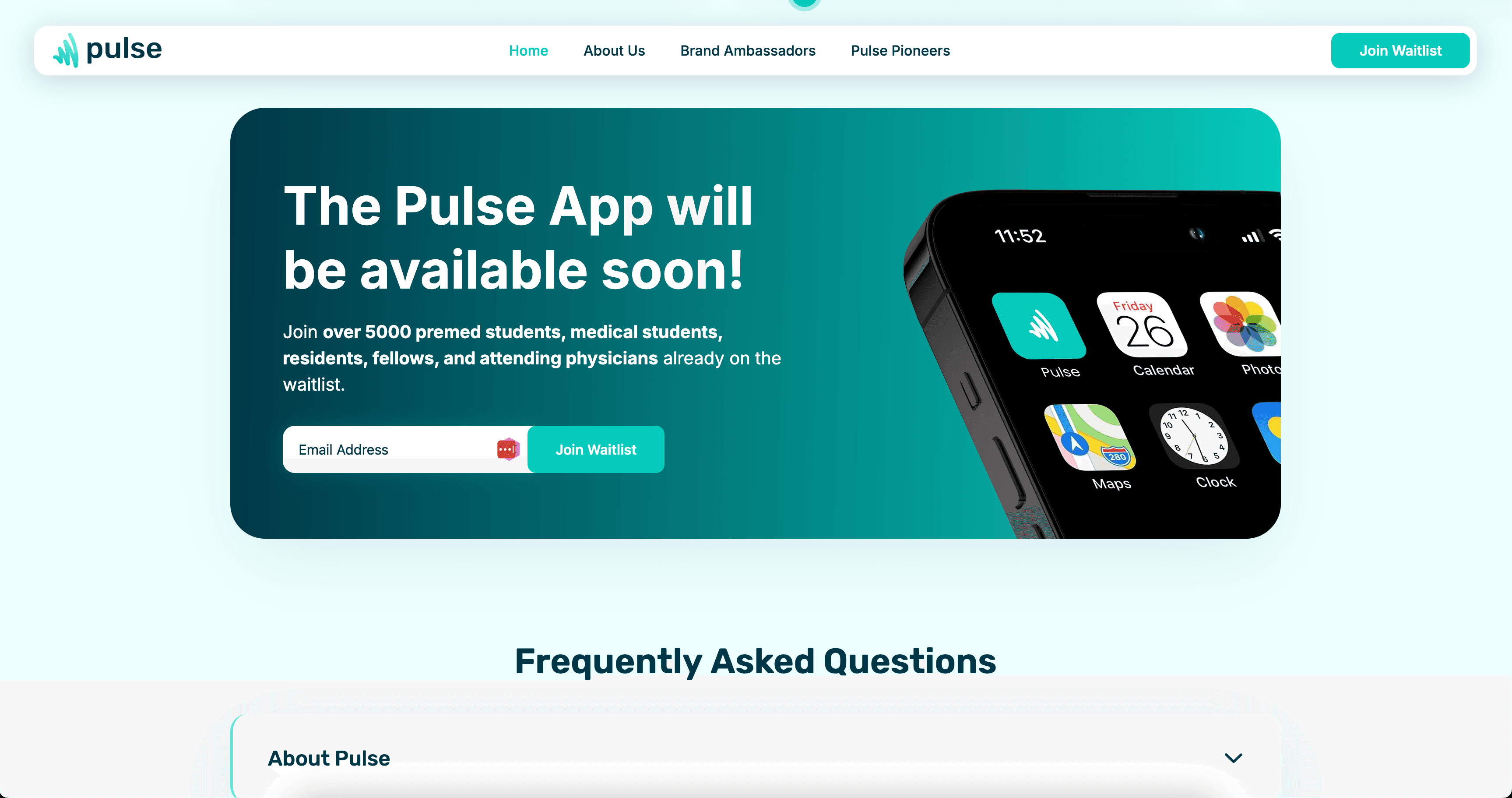 Pulse — Healthcare platform landing page screenshot 5
