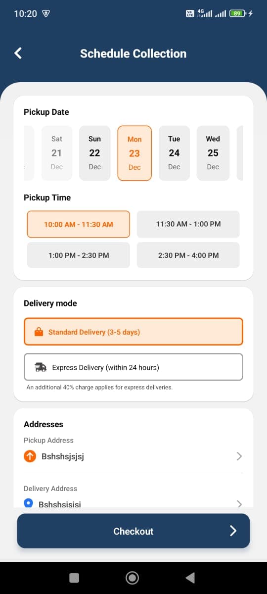 Klenit mobile app, interface screen 11