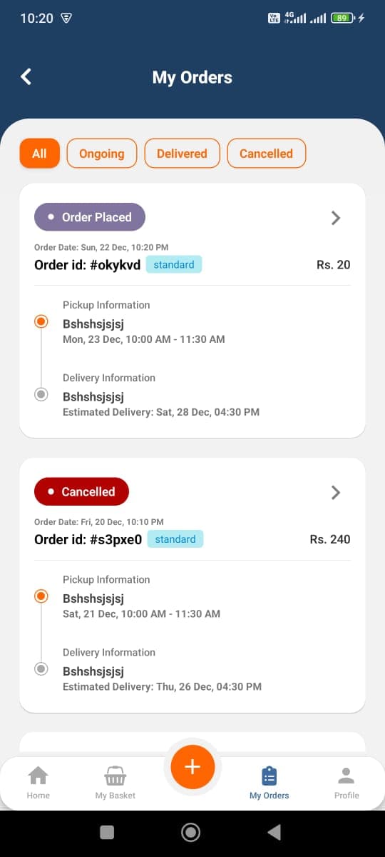 Klenit mobile app, interface screen 15