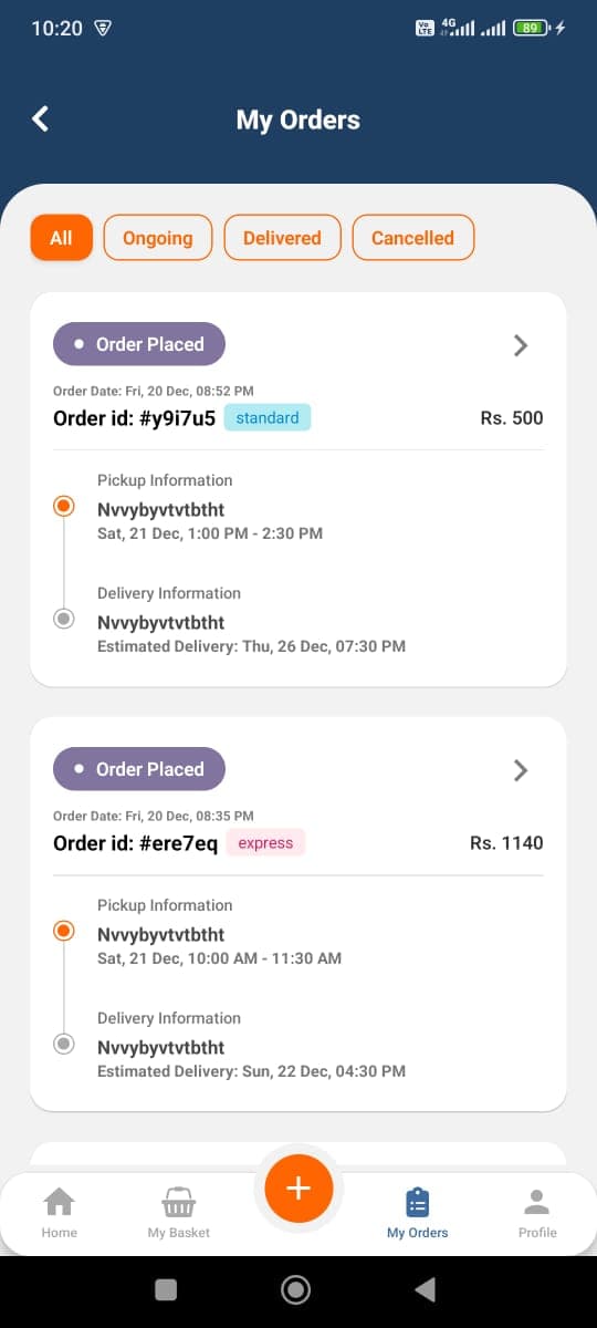 Klenit mobile app, interface screen 19