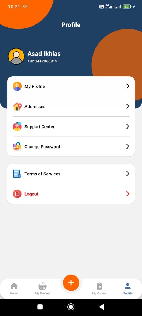 Klenit mobile app, interface screen 21