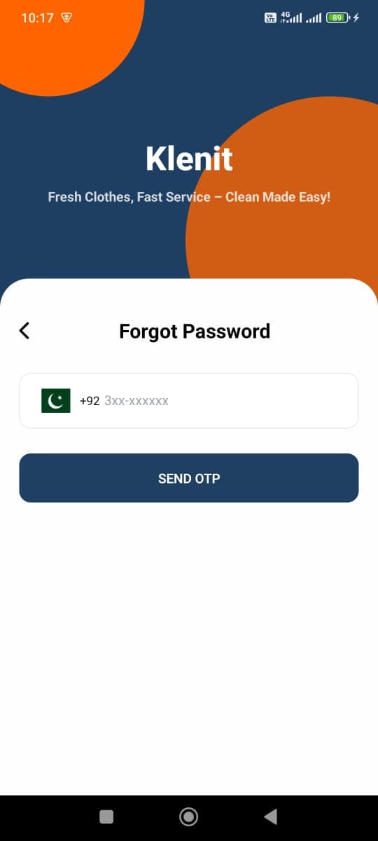 Klenit mobile app, interface screen 3
