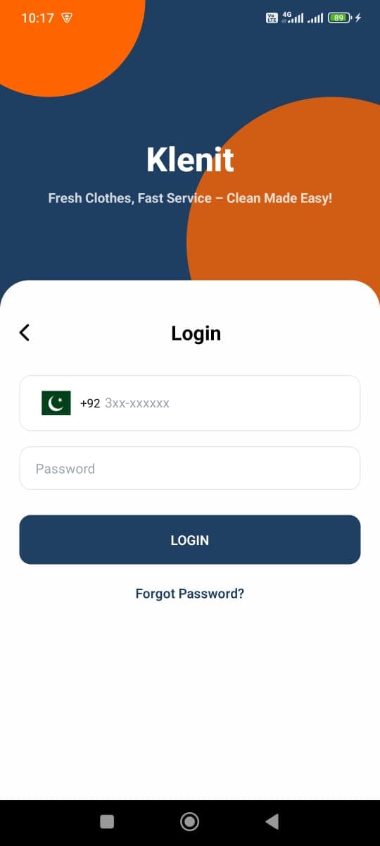 Klenit mobile app, interface screen 4