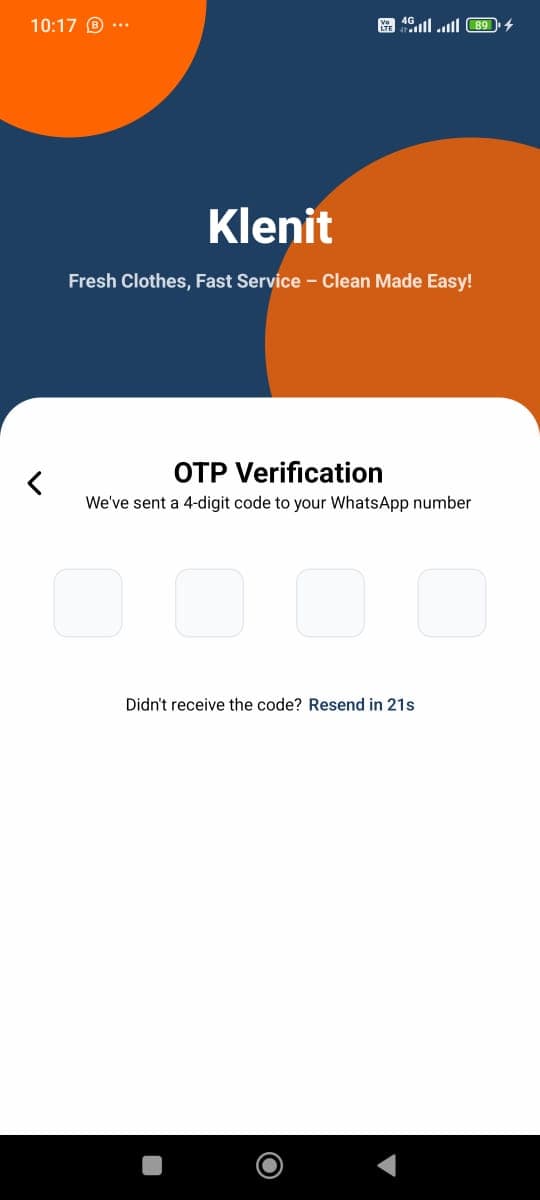 Klenit mobile app, interface screen 5