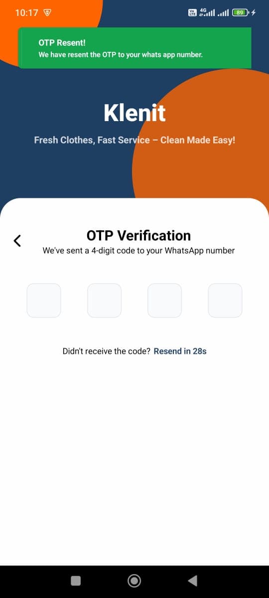 Klenit mobile app, interface screen 7
