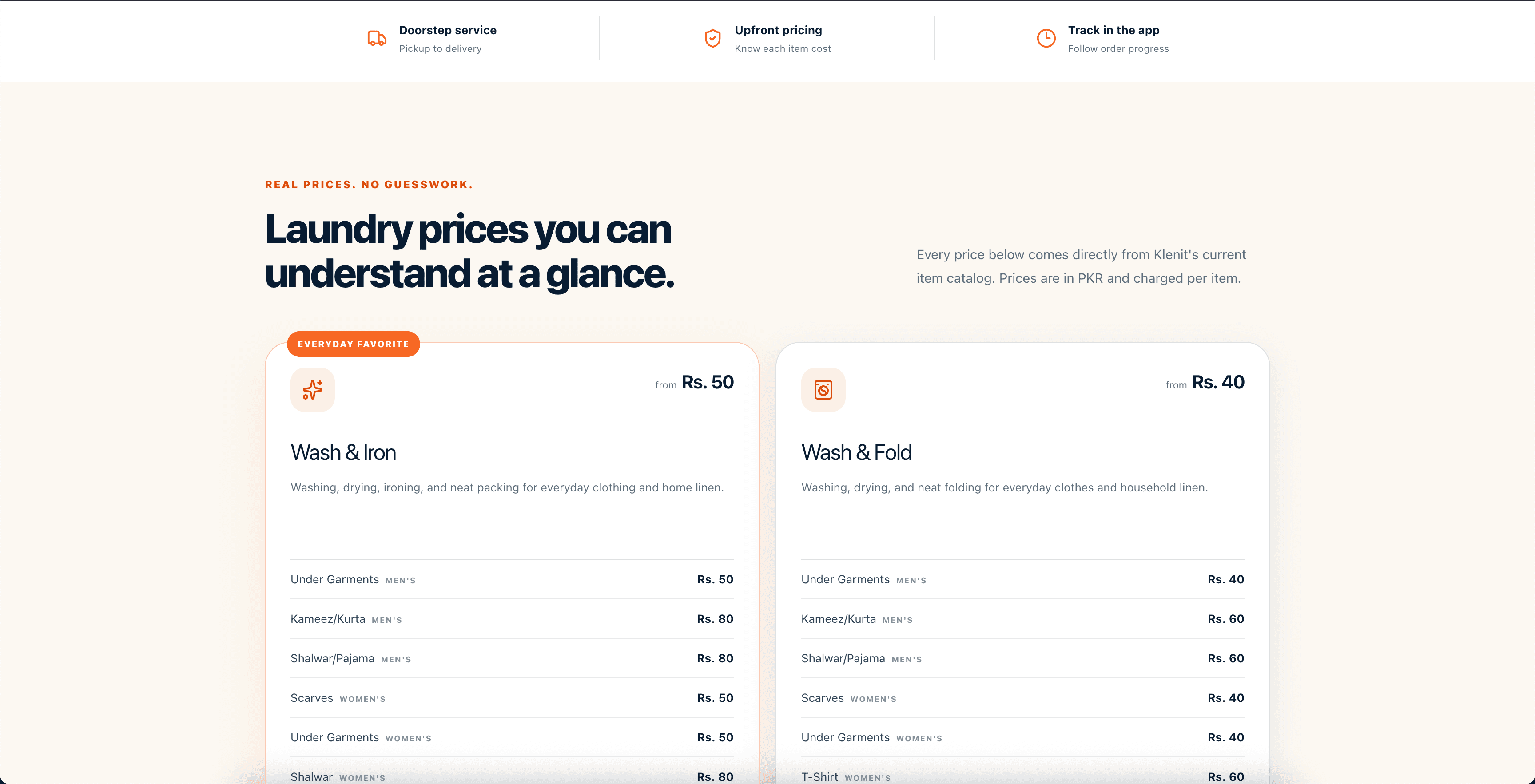 Klenit marketing landing site, interface screen 2