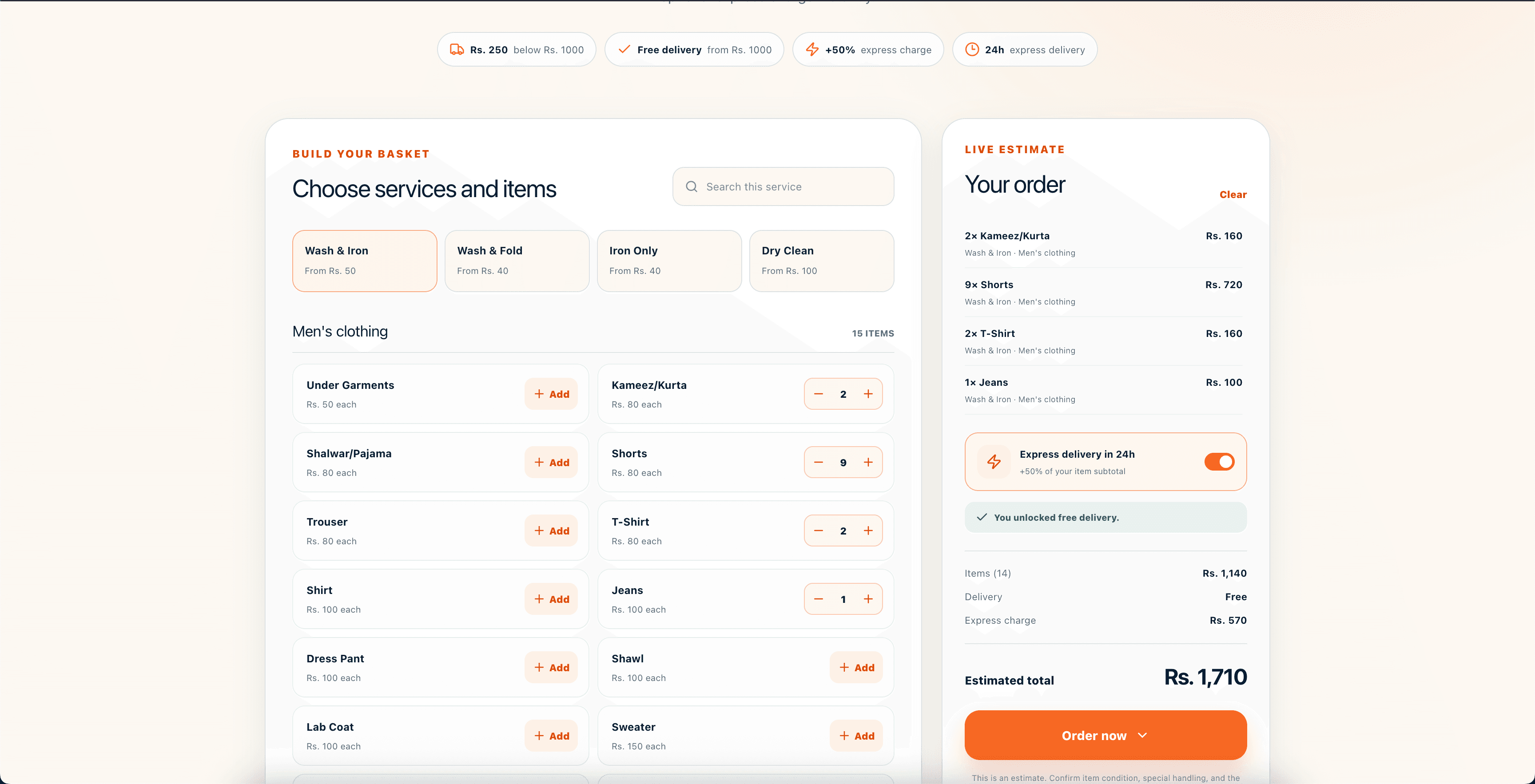 Klenit marketing landing site, interface screen 7