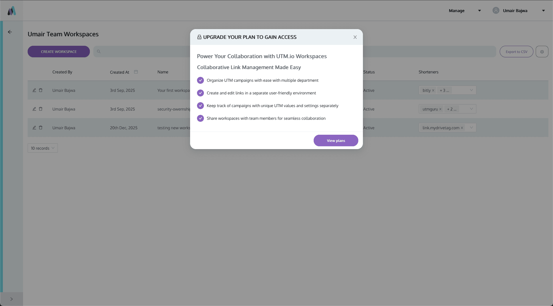 UTM.io web app, interface screen 7