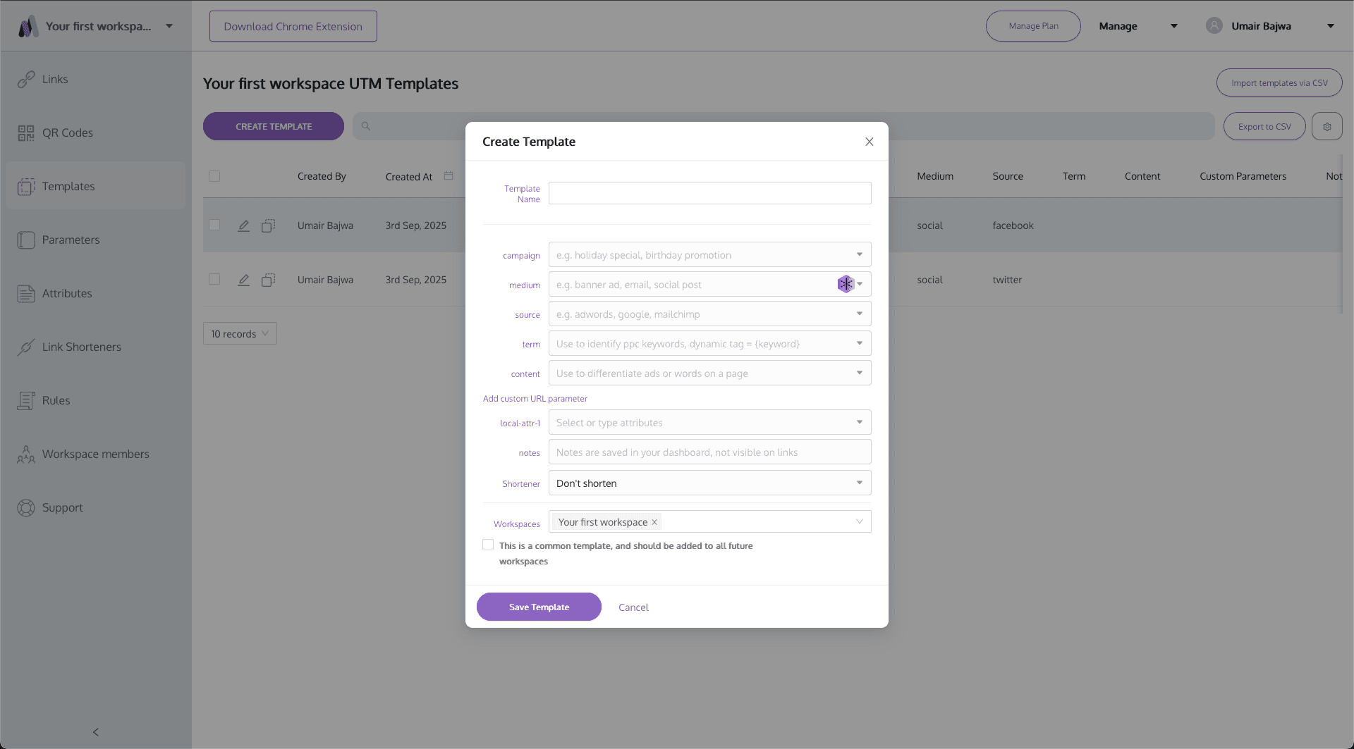 UTM.io web app, interface screen 8
