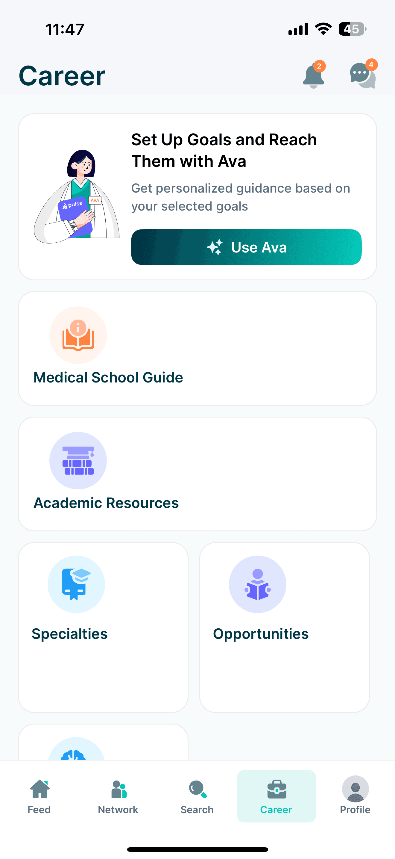 Pulse mobile app, interface screen 10