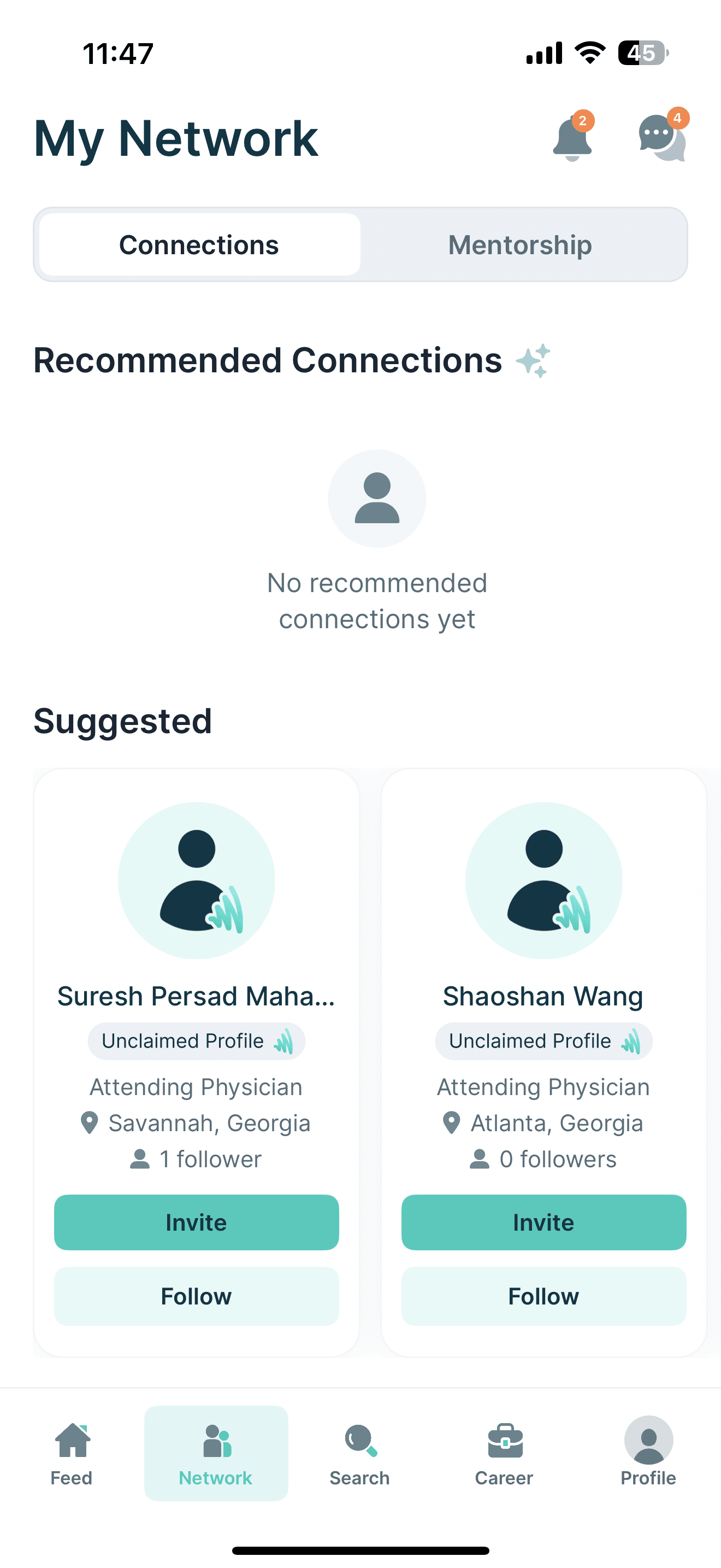 Pulse mobile app, interface screen 12
