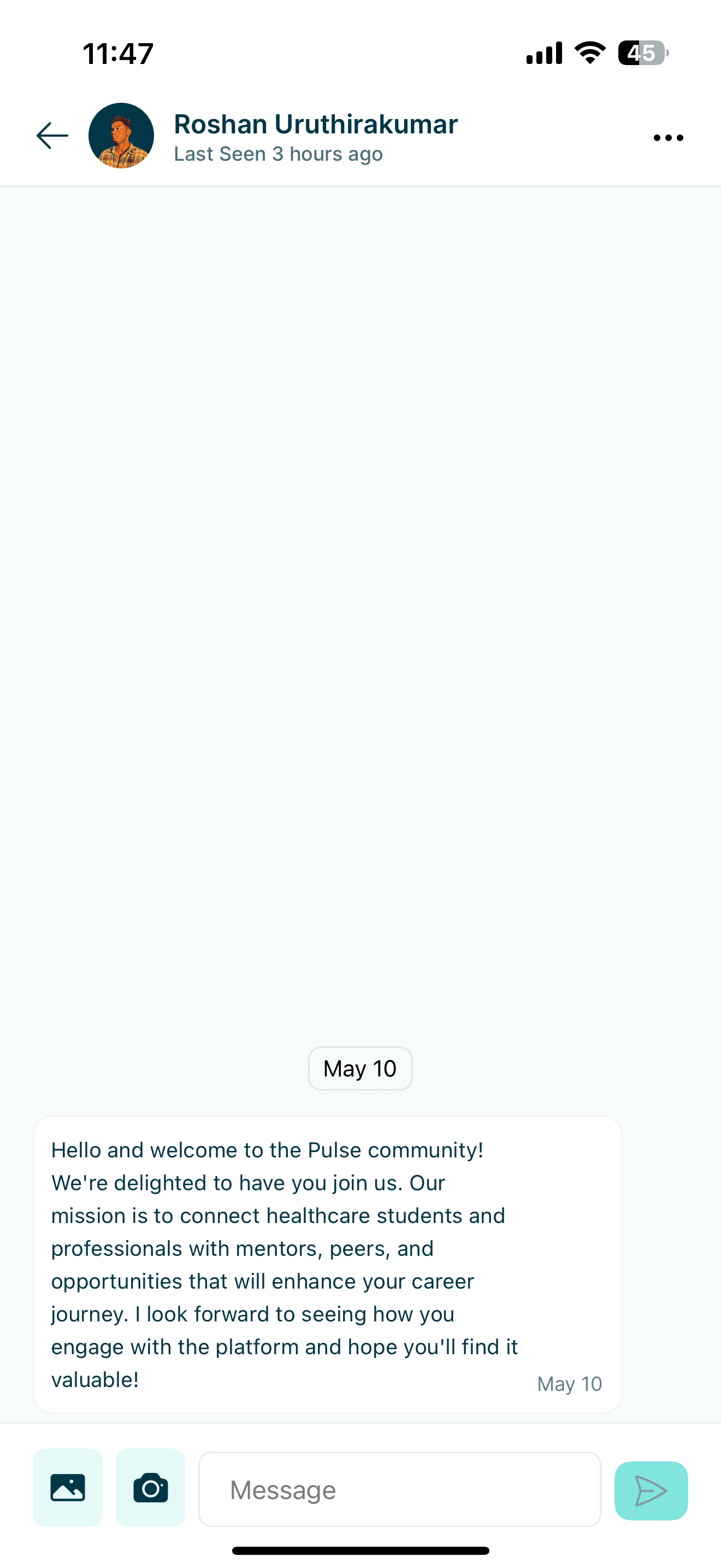 Pulse mobile app, interface screen 14