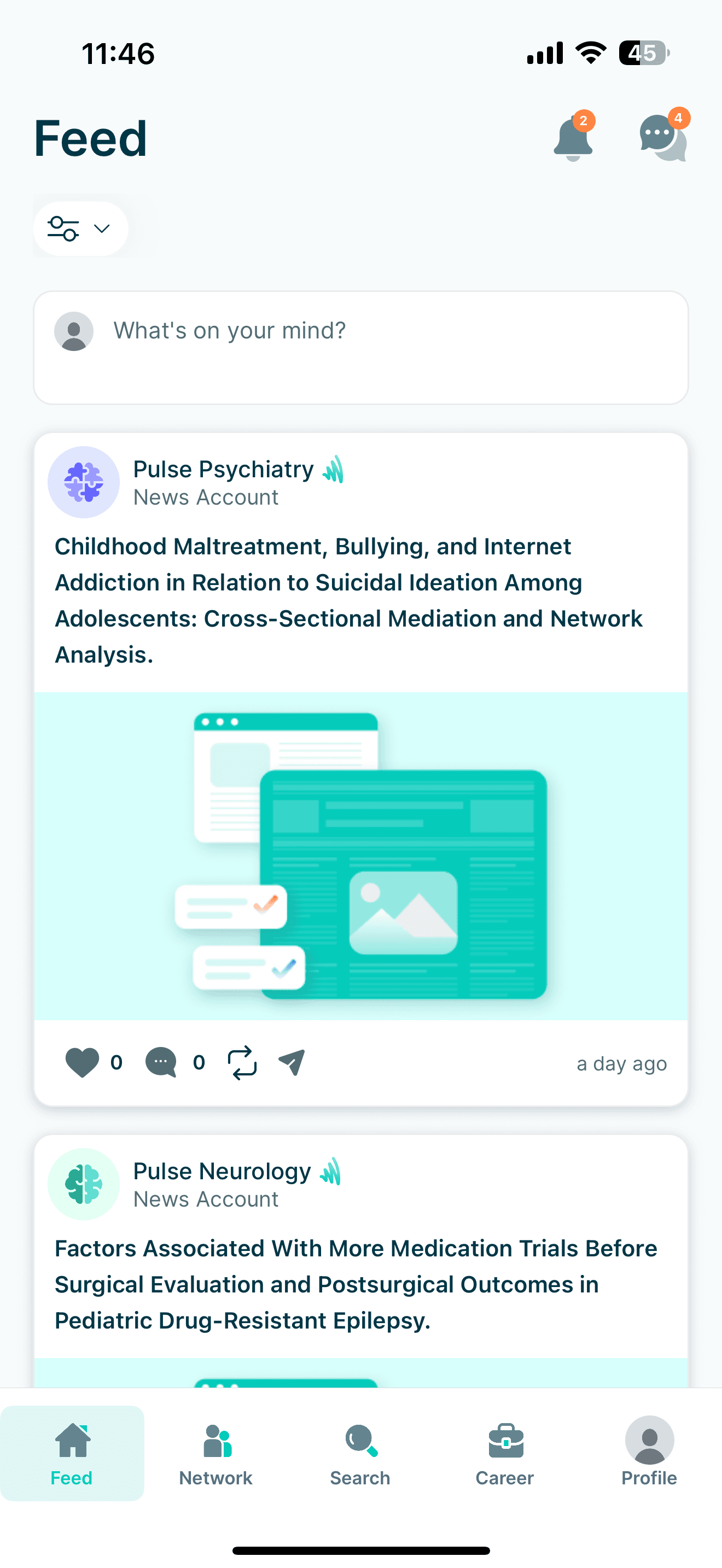 Pulse mobile app, interface screen 8